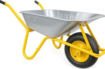 HBH Schubkarre 85 Liter Garten, bis 160kg Tragkragkraft, Gelb