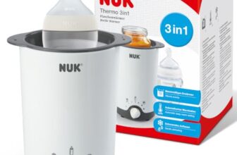 NUK Thermo 3in1 Babyflaschenwärmer | schonendes Auftauen, Erwärmen und Warmhalten von flüssiger und breiförmiger Nahrung | Korb zum einfachen Herausnehmen | EU-Stecker