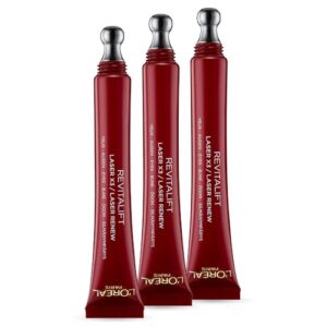 L’Oréal Paris Augenpflege, Revitalift Laser X3, Anti-Aging Augencreme mit 3-fach Wirkung, Hyaluronsäure, 15 ml (Packung mit 3)
