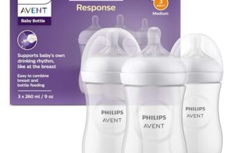 Philips Avent Natural Response Babyflasche mit 260 ml mit Saugern für mittleren Nahrungsfluss (Durchflussrate 3), 3er-Pack, SCY903/03