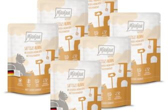 MjAMjAM – Premium Nassfutter für Katzen – Quetschie – saftiges Huhn an leckeren Möhrchen, 6er Pack (6 x 300 g), getreidefrei mit extra viel Fleisch