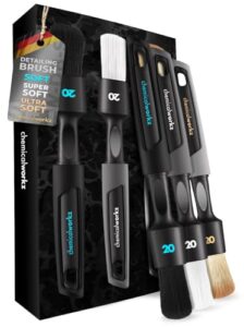 Chemicalworkz Detailing Brush Pinsel Set | 3X Auto Reinigungspinsel Detailing Bürsten für sanfte Innenraumreinigung & Felgenpflege | ergonomischer Griff, kratzfrei | Premium Auto Reinigungsbürsten