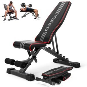 YOLEO klappbare Hantelbank Multifunktion Training Fitness Bank Bauchtrainer Schrägbank mit 6-Fach Verstellbarer Rückenlehne/3-Fach verstellbarer Sitzkissen,Belastung 300kg