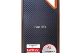SanDisk Extreme PRO Portable SSD 1 TB (externe SSD, NVMe-SSD-Performance, 2,5 Zoll, 2.000 MB/s Lesen und Schreiben, AES-Verschlüsselung, IP65-Wasser- und -Staubschutz) grau