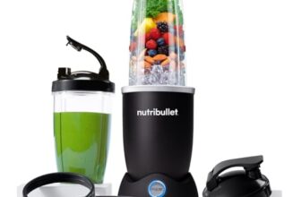 Nutribullet Pro 1200, Elektrischer Mixer, Zerkleinerer, Smoothie Mixer, Multifunktionsmixer, 1200w Leistung, 700ml und 900ml Gläser, schwarz, NB120MB