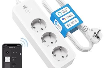 EIGHTREE WLAN Steckdosenleiste 3-Fach kompatibel mit Alexa/Google, 16A 1.5M
