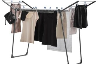 Leifheit Wäscheständer Pegasus 150 Solid Slim Black, 55cm schmaler Trockner
