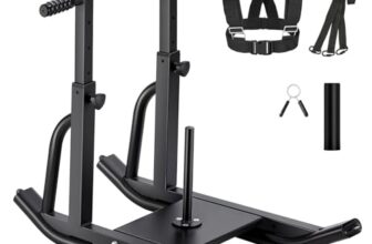 VEVOR Gewichtsschlitten Kraftschlitten Krafttrainingsschlitten zur Verbesserung der Geschwindigkeit bei sportlichen Übungen, Fitnessgerät mit verstellbarem Griff, für 25/51 mm Gewichtsscheiben