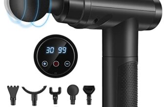 Massagepistole, Muskel Percussion Massagegerät mit 30 Geschwindigkeiten Leise Handmassagegeräte Massage Pistole mit LCD Touchscreen 10 Köpfe Massage Gun für Schulter Körper Rücken Entspannung