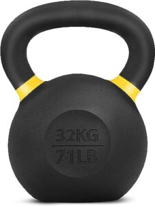 Yes4All CXCM Pulverbeschichtetes Kettlebell aus Gusseisen, 32 kg, gelb, 31.7 kg
