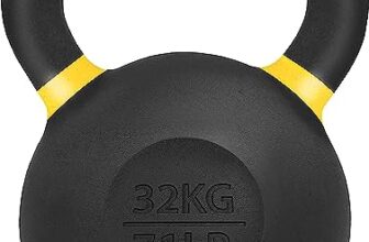 Yes4All CXCM Pulverbeschichtetes Kettlebell aus Gusseisen, 32 kg, gelb, 31.7 kg