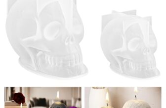 3D Groß Totenkopf Silikonform Kerze, Epoxidharz Formen Slikon Silikonform 3D Kerzenformen Skelett Silikonform Zum Gießen Halloween Schädel Gießformen Silikon Harz Formen für Handwerk Ornamente Fondant