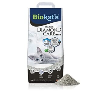 Biokat’s Diamond Care Classic Katzenstreu ohne Duft – Feine Klumpstreu aus Bentonit mit Aktivkohle und Aloe Vera – 1 Sack (1 x 10 L)
