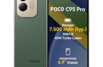 Xiaomi Poco C95 Pro, Smartphone 8+256 GB, Grün, 7500mAh, 45W Schnellladen