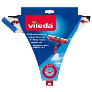 Vileda Profi Fensterwischer 2in1, Fensterabzieher und Einwascher