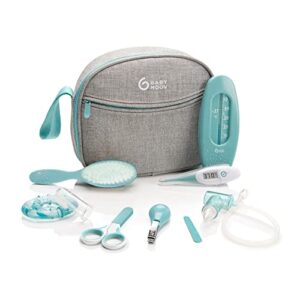 Babymoov Babypflege-Set Aqua – 9-teilig, ideal für die Baby Erstausstattung mit digitalem Fieberthermometer und Nasensauger