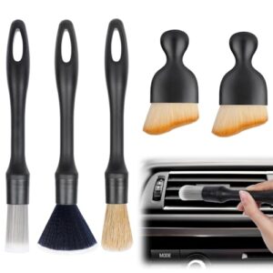 URAQT Auto Detailingbürste, 5 Stück Autoinnenraum Reinigungsbürsten Set mit Weichen, Detailreinigungsbürste, Reinigungsbürste, Staubentfernungsbürste, geeignet für Autos, Staub und Büroräume