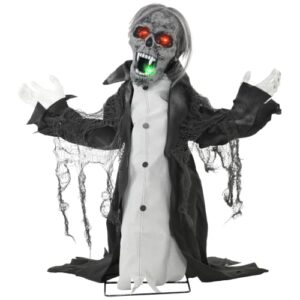 HOMCOM Halloween Deko Skelett Outdoor 75cm Animiert Hängend mit Sound