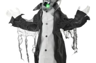 HOMCOM Halloween Deko Skelett Outdoor 75cm Animiert Hängend mit Sound