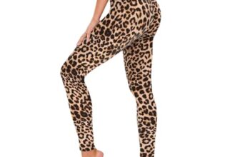 TNNZEET High Waist Leggings Damen Elastische Leggins Weiche Sporthose für Sport Gym,Leopard,S-M