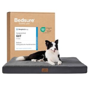 BEDSURE Orthopädisches Hundebett Große Hunde waschbar, 91x69cm dunkelgrau