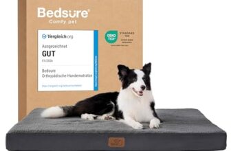 BEDSURE Orthopädisches Hundebett Große Hunde waschbar, 112x81cm dunkelgrau