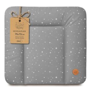 Wickelauflage Wickelunterlage abwaschbar und wasserdicht 75×72 cm – Wickelmatte zum Auflegen auf Wickeltisch Wickelaufsatz Wickelkommode oder Waschmaschine Oeko-Tex 75 x 72 Galaxie B