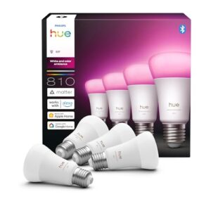 Philips Hue Smart LED A60 Lampen, E27, 4er Pack