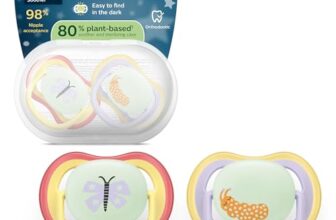 Philips Avent ultra air Nighttime Schnuller – kiefergerecht geformtes Design, für Babys von 0–6 Monaten, leuchtet im Dunkeln, weicher, symmetrischer Silikonsauger, BPA-frei, 2er-Pack, SCF376/25