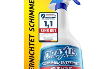 DRAXUS Profi Schimmelentferner mit innovativem Hafteffekt I Extra starkes Schimmelspray für Wand, Bad, Silikonfugen & mehr I Entfernt Schimmel hocheffektiv (Aktiv-Chlor) 500 ml