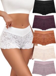 Spitzen Boxershorts Damen Sexy Unterwäsche Frauen Große Größen 5er Pack