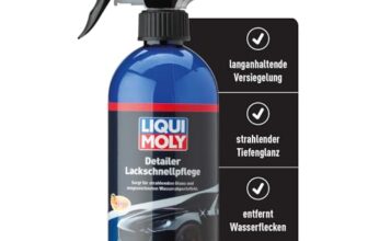 LIQUI MOLY Detailer Lackschnellpflege, Art.-Nr. 21611 I 500ml Lackpflege Auto Versiegelung für Schutz & Glanz I Detailer Auto gegen Wasserflecken I Mit Mango-Duft & Wasserabperleffekt