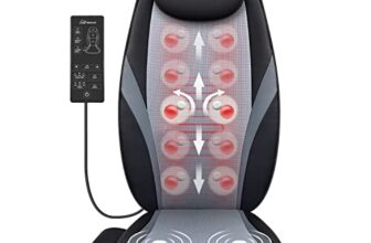 Snailax Massagesitzauflage Shiatsu Rückenmassagegerät mit Wärme