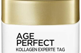 L’Oréal Paris Kollagen-Tagescreme, Anti-Aging Feuchtigkeitspflege für reife und straffere Haut, gegen Altersflecken, mit Kollagen-Peptid, Age Perfect Kollagen Experte Gesichtscreme, 50 ml