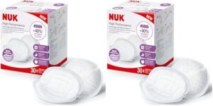NUK High Performance Disposable Breast Pads, Nursing Pads for Breastfeeding, 30 Count (Packung mit 2)