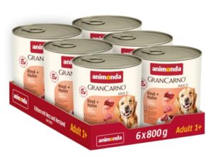 animonda GranCarno Adult Hunde Nassfutter mit Rind+Huhn (6×800 g)
