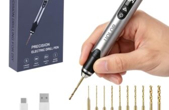Uolor Verbesserter Elektrische Präzisions-Handbohrmaschine mit 5-Gang, Handbohrer Elektrisch, 30000 U/min, High-Torque, Elektro-Bohrstift Set 10 HSS-Bohrer für Schmuck, Stein, Kunststoff, Harz DIY
