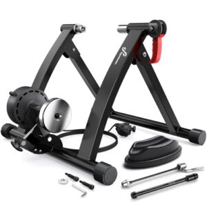 Sportneer Rollentrainer Fahrrad – Magnetischer Rollentrainer für 26-28″ & 700C Schnellspanner Vorderradunterlage Radtrainer mit 6 Widerstandsstufen für Indoor Riding mit Geräusch Reduktions Rad