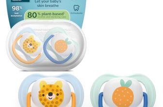 Philips Avent ultra air Schnuller – kiefergerecht geformtes Design, für Babys, 0–6 Monate, weicher, symmetrischer Silikonsauger, BPA-frei, mit Sterilisationsbehälter, 2er-Pack, SCF080/23