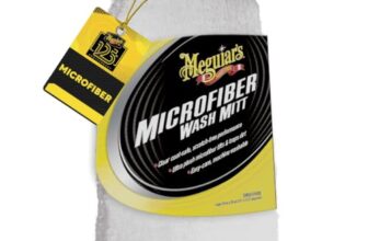 Meguiar’s Wash Mitt Mikrofaser Waschhandschuh – Saugfähige Mikrofaser, wiederverwendbar, maschinenwaschbar, X3002EU