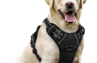 rabbitgoo Hundegeschirr Grosse Hunde Anti Zug mit Griff, L, Schwarz