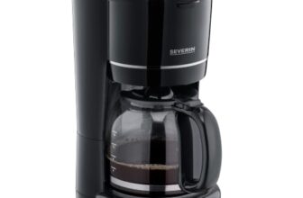 SEVERIN Filterkaffeemaschine, 10 Tassen, Permanentfilter, Glaskanne, Schwarz [KA 4320]