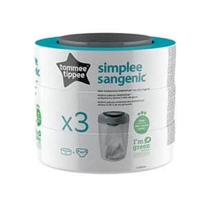 Tommee Tippee Nachfüllkassetten für Simplee Windelentsorgungssystem, 3-er Set, sich nur zur Verwendung in Simplee-Sangenic-Windeleimern