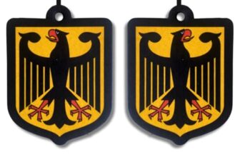 2er Set Auto Duftbaum Deutschland – Autoduft & Lufterfrischer Rückspiegel – Sandelholz Fruchtiger Duft – Bundesadler Design – Auto Duftanhänger gegen Gerüche