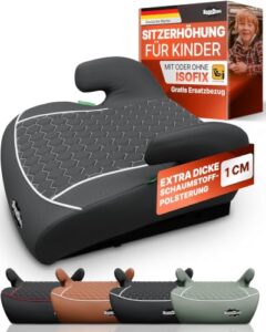 Kindersitzerhöhung – inkl. gratis Zusatzbezug – Kindersitz – 15-36kg – ab 125 cm – neueste Norm ECE R 129 – Extra dicke Polsterung der Sitzschale mit Premium Wabenmuster