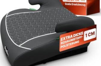 Kindersitzerhöhung – inkl. gratis Zusatzbezug – Kindersitz – 15-36kg – ab 125 cm – neueste Norm ECE R 129 – Extra dicke Polsterung der Sitzschale mit Premium Wabenmuster