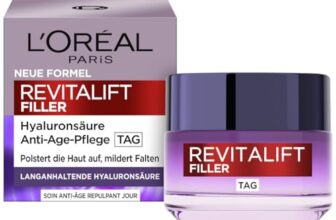 L’Oréal Paris Hyaluron Tagescreme, Anti-Aging Gesichtspflege mit Micro-Filler Hyaluronsäure für Feuchtigkeit und Anti Falten Effekt, Revitalift Filler,1 x 50 ml