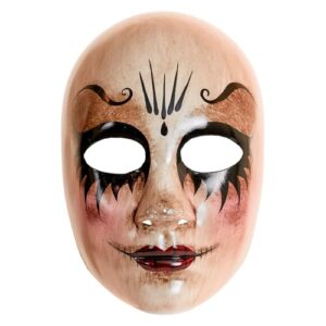 W WIDMANN MILANO Party Fashion – Maske Puppengesicht, Horror, Clown, Kunststoff, Porzellanpuppe, gruseliges Halloween Kostüm
