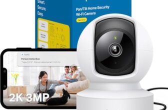 Tapo TP-Link C212 360° WLAN Überwachungskamera, Ethernet/Wi-Fi-Anschluss,2K Auflösung, Bewegungsverfolgung, Nachtsicht, Zwei-Wege-Audio, kompatibel mit Alexa und Google Assistant, für Babys/Haustiere