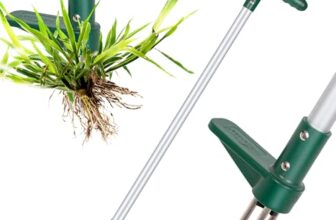 Walensee Unkrautstecher, Unkrautentferner Länge 100cm, mit DREI-Kiefer für effizientes Entfernen von Unkraut, Krallen und Pedale aus verdickter und gehärteter Edelstahl, Gartenwerkzeug